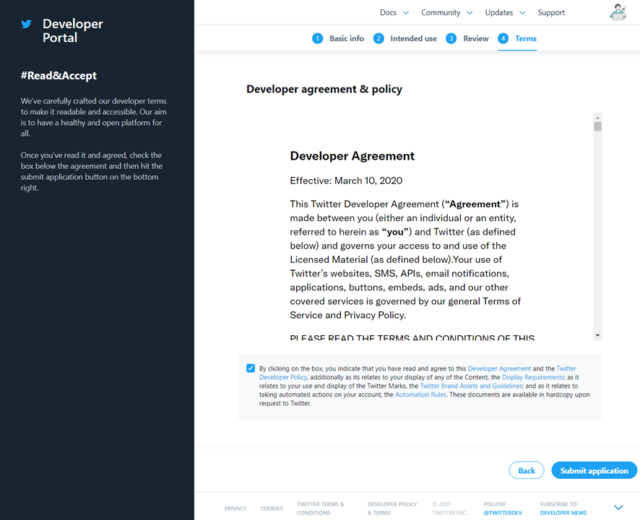 Developer agreement & policy